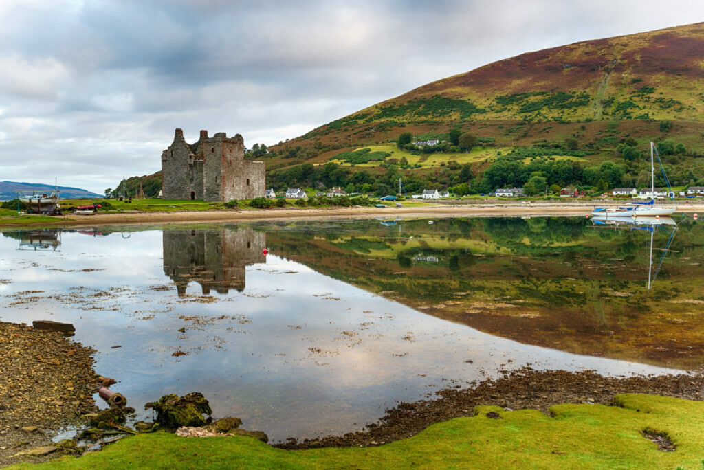 Early morning at Lochranza on the Isle of Arran, looking out to the old ruined castle